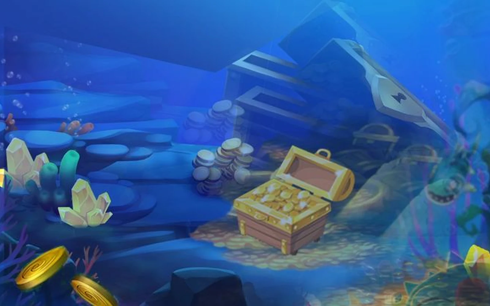 ภาพธีมโลกใต้ทะเลสำหรับเกมยิงปลาบนมือถือ